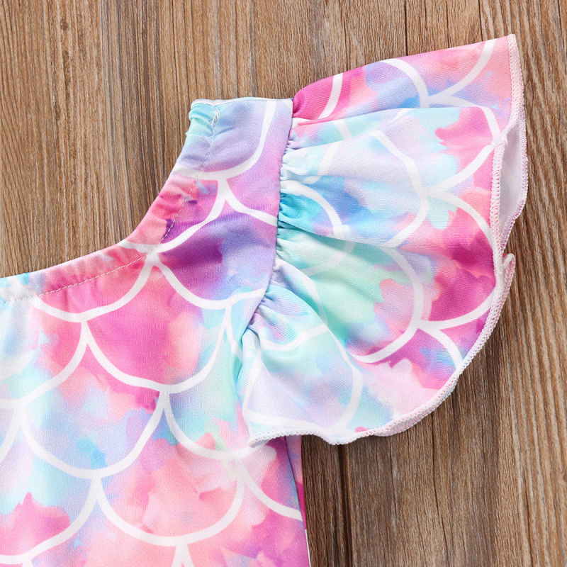 Toddler Girl Swimsuits 6M-4Y Cute Toddler Kids Baby Girls Mermaid Swimsuit Bikini Beachwear Romper Summer