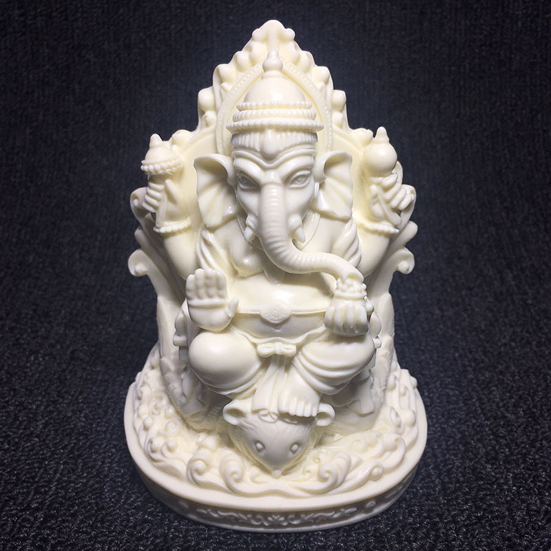 India Ganesha Bodhisattva Standbeeld Wit Ganesha Sculptuur High-End Fijne Carving Home Woonkamer Slaapkamer Tuin Decorationcrafts