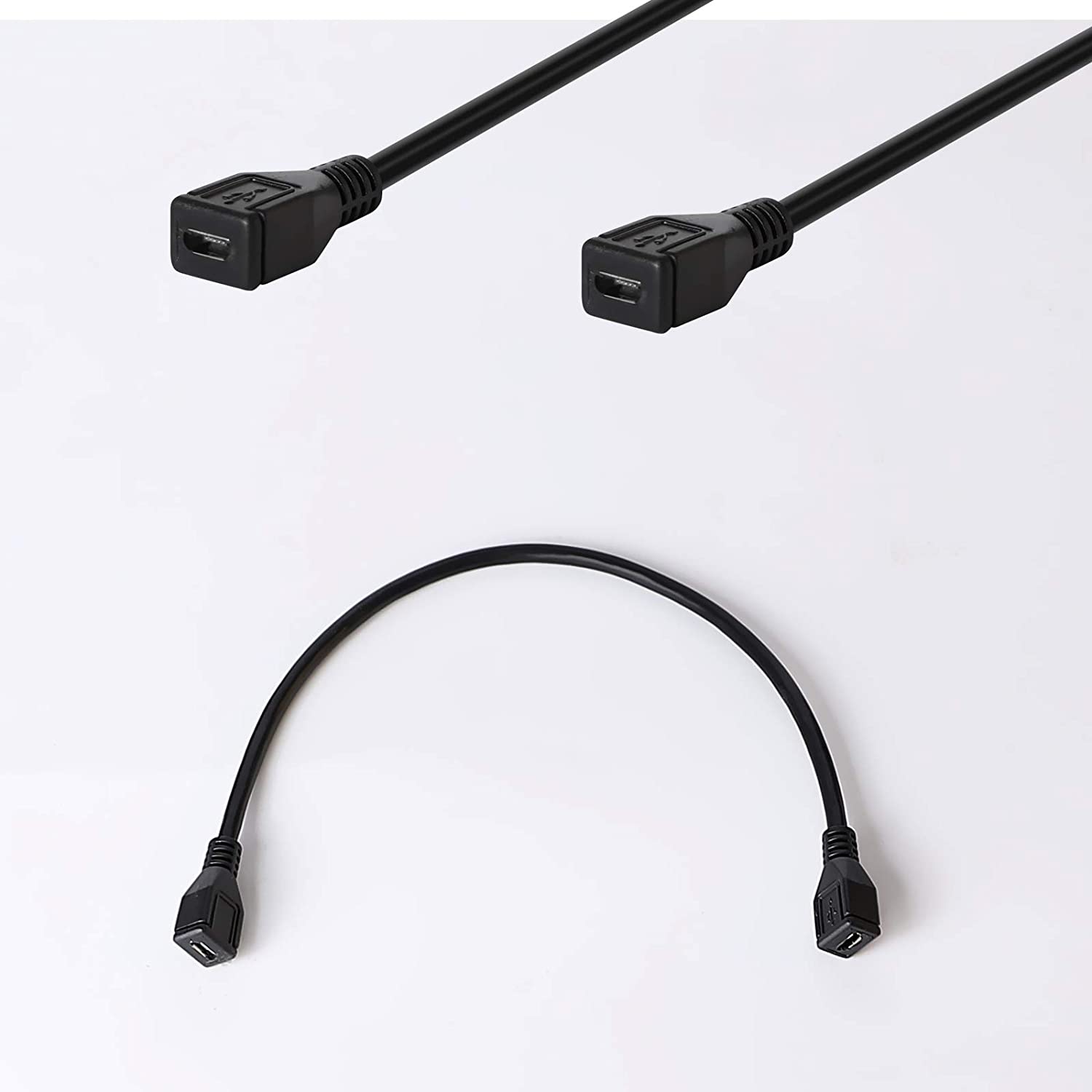 25cm USB 2.0 Micro 5 Pin 5P Female to Female Socket Short Extension Adapter Cable