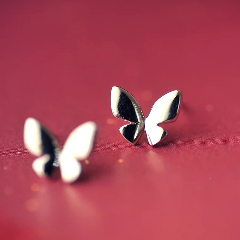 Vlinder Kleine Stud Oorbellen Mooie Micro Verharde Zirconia Shining Tiny Frosted Oor Accessoires Voor Meisjes Eenvoudige Sieraden