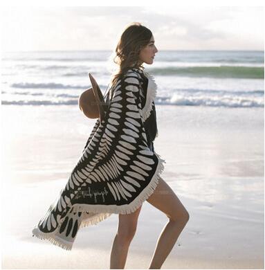 150*150 cm dunne stijl Ronde Strandlaken badhanddoek mat strand zonnebrandcrème sjaal: da mi luo xuan