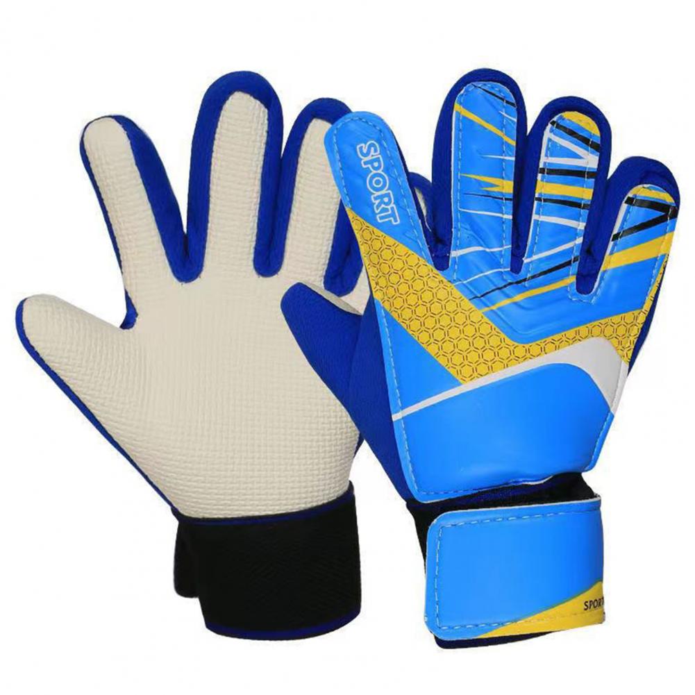 1 paar keepershandschoenen Ademend slagvast Antisliptextuur Voetbaltrainingshandschoenen Keepershandschoenen voor kinderen: Blauw