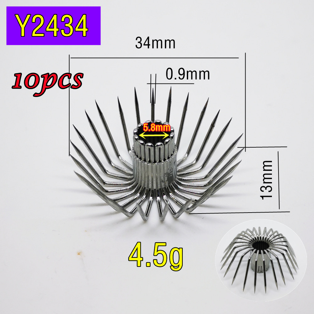 24 pin gancho calamar 10 Uds 20 piezas Uds 50 Uds alambre de acero inoxidable Alambre de gran cebo accesorios gran sepias pulpos atraer herramienta para pesca de mar DIY: Y2434 - 10pcs