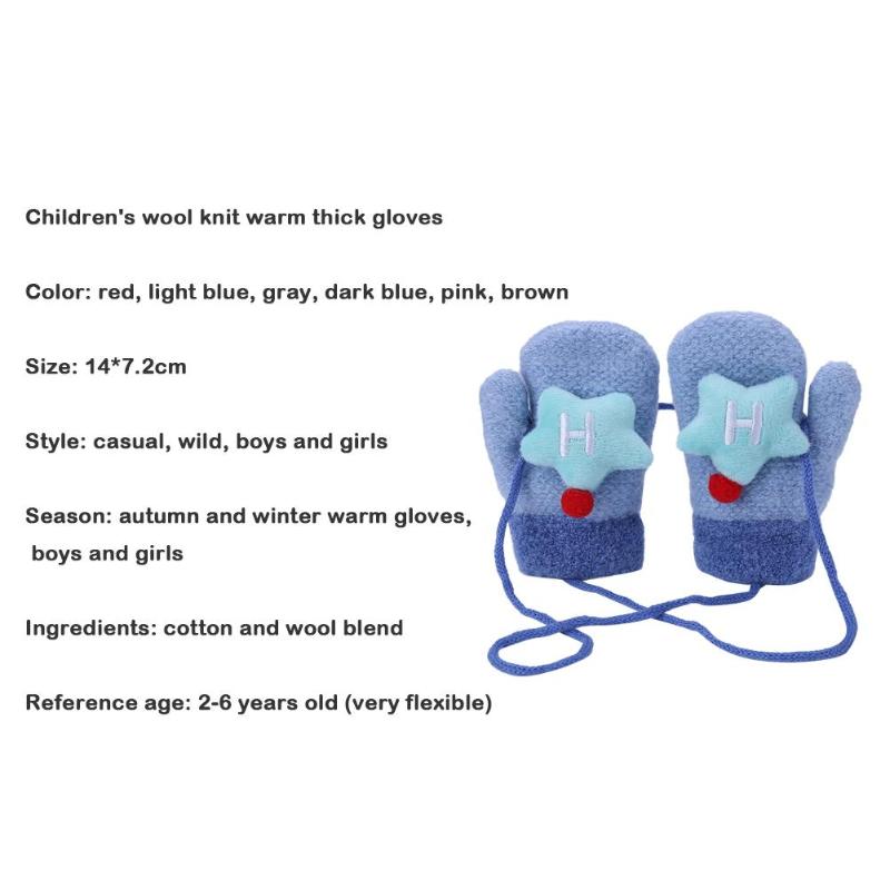 Jongens Meisjes 1 Paar Thicken Handschoenen Comfort Zachte Dagelijkse Leisure Persoonlijkheid Afdrukken Cartoon Vinger Handschoenen Kinderen Dagelijks Handschoenen