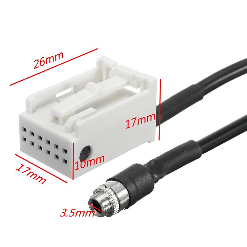 Adaptador de Cable de música para BMW, Kit de entrada AUX o de 12 Pines, color negro, compatible con E60/E61/E81/E91AUX, 3,5mm,