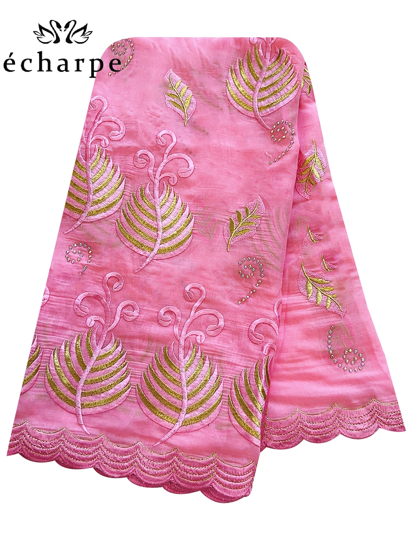 Hoogwaardig Stof Afrikaanse Vrouwen Sjaal Pashmina Tulband Bid 100% Katoen Geborduurde Sjaal Wrap Moslim Feest Hijab Voor Dame: Black