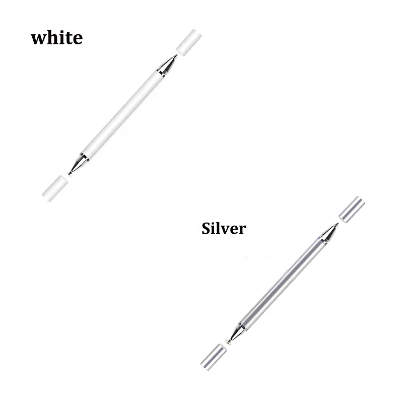 2-in-1 universele styluspen voor tablet mobiel Android ios telefoon iPad accessoires tekentablet capacitieve schermaanraakpen: Paars
