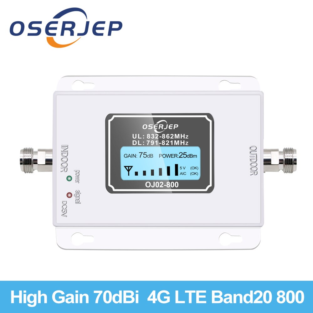 Lcd Display 4G Lte Band20 800Mhz Repeater Mobiele Telefoon Mobiele Signaal Versterker Signaal Booster Telefoon Signaal Booster Repeater