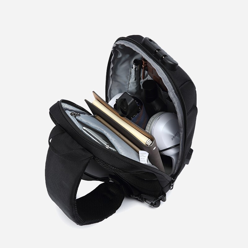 Ozuko zakelijke crossbody tas heren anti-diefstal schoudertassen multifunctionele waterdichte korte reis borsttas