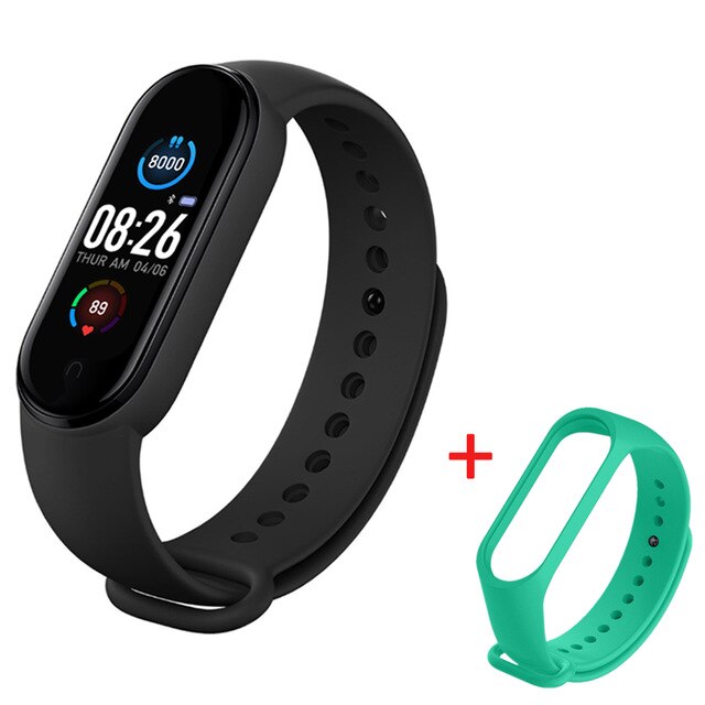 M5 Orologi Smart Braccialetto Bluetooth Della Vigilanza di Sport Fitness Tracker Contapassi Monitor di Frequenza Cardiaca SmartBand Braccialetto Per Android IOS: Black Add Green