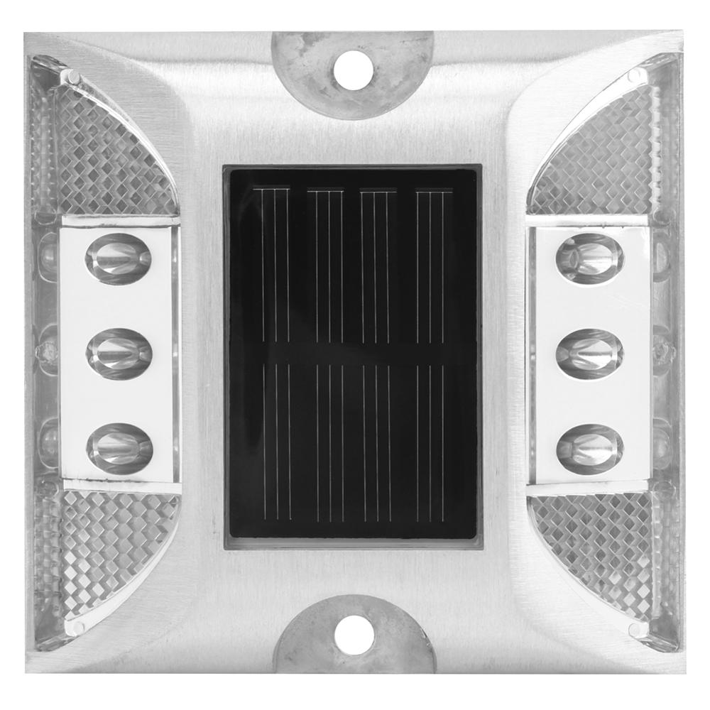 Road Stud LED Solar Power Ground Marker Lights Waterproof Outdoor Driveway Road Highway Spike Lamp: white