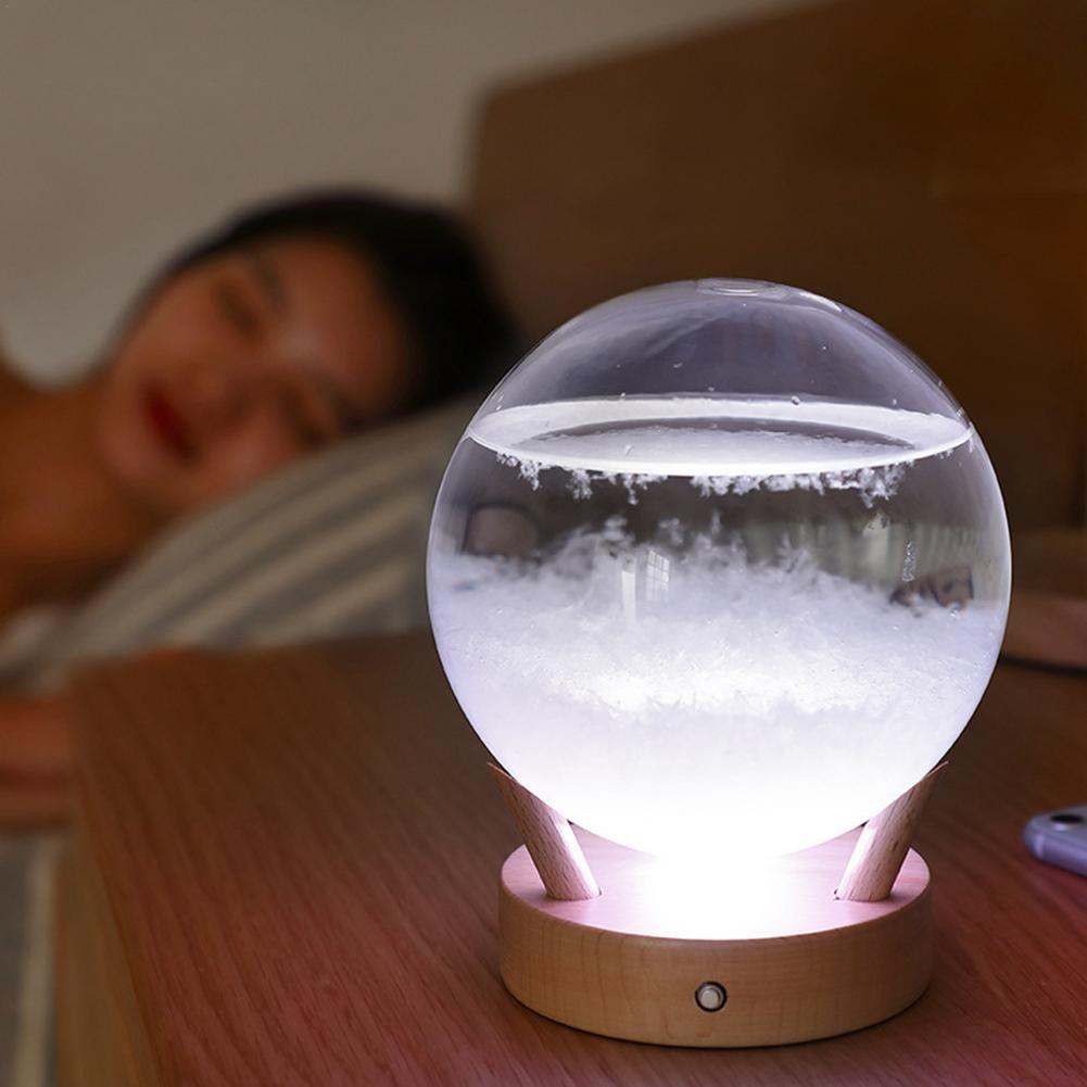 Glass Weather Station Light Up Weather Forecaster Barometer Droplet Storm Glass -Shaped Storm Glass Bottle For Home