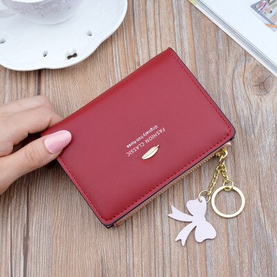 Ladies Wallet Short Zipper Student Korean Small Chrysanthemum Coin Purse Soft Leather Thin Wallet Women Long PU: 14