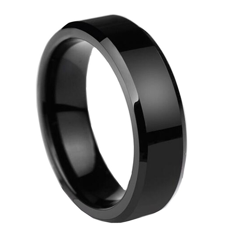 Anillos negros de acero inoxidable para mujer y hombre, joyería con abalorio,