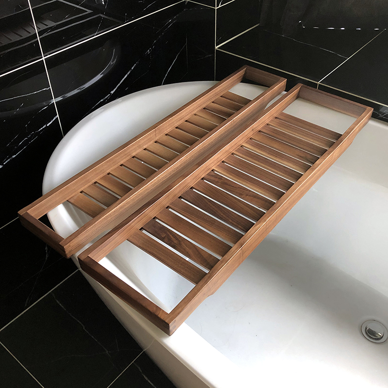 Japanese Style Bathroom Shelf Walnut Organizer Woo... ??? Grandado