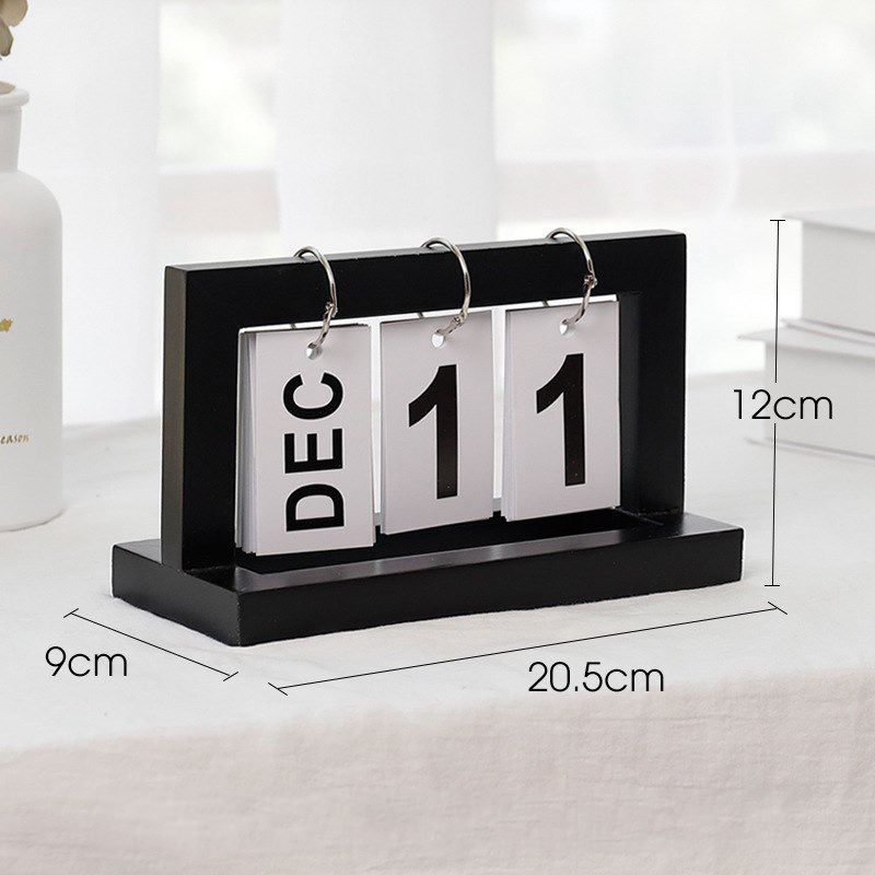 Calendario perpetuo de estilo Vintage, calendario de bricolaje, artesanías, decoración de oficina y escuela, negro