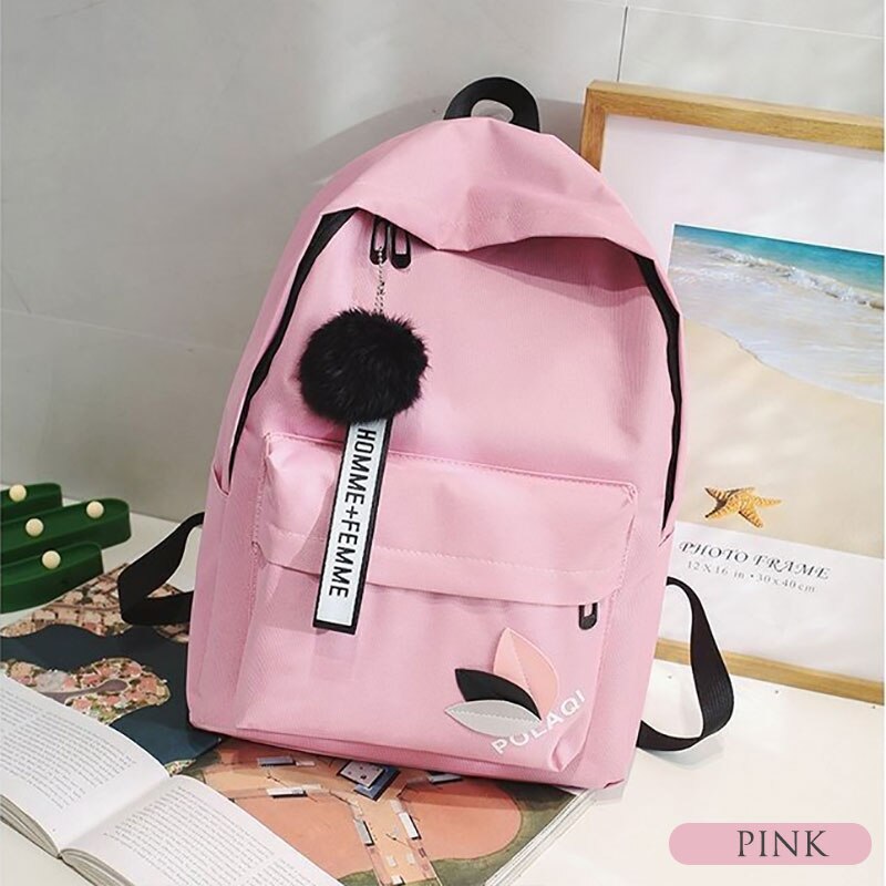 Mode Canvas Rugzak 19Inch Vrouwelijke Schooltas Student Boekentas Meisjes Leuke Reizen Rugzak Schoudertas: Pink