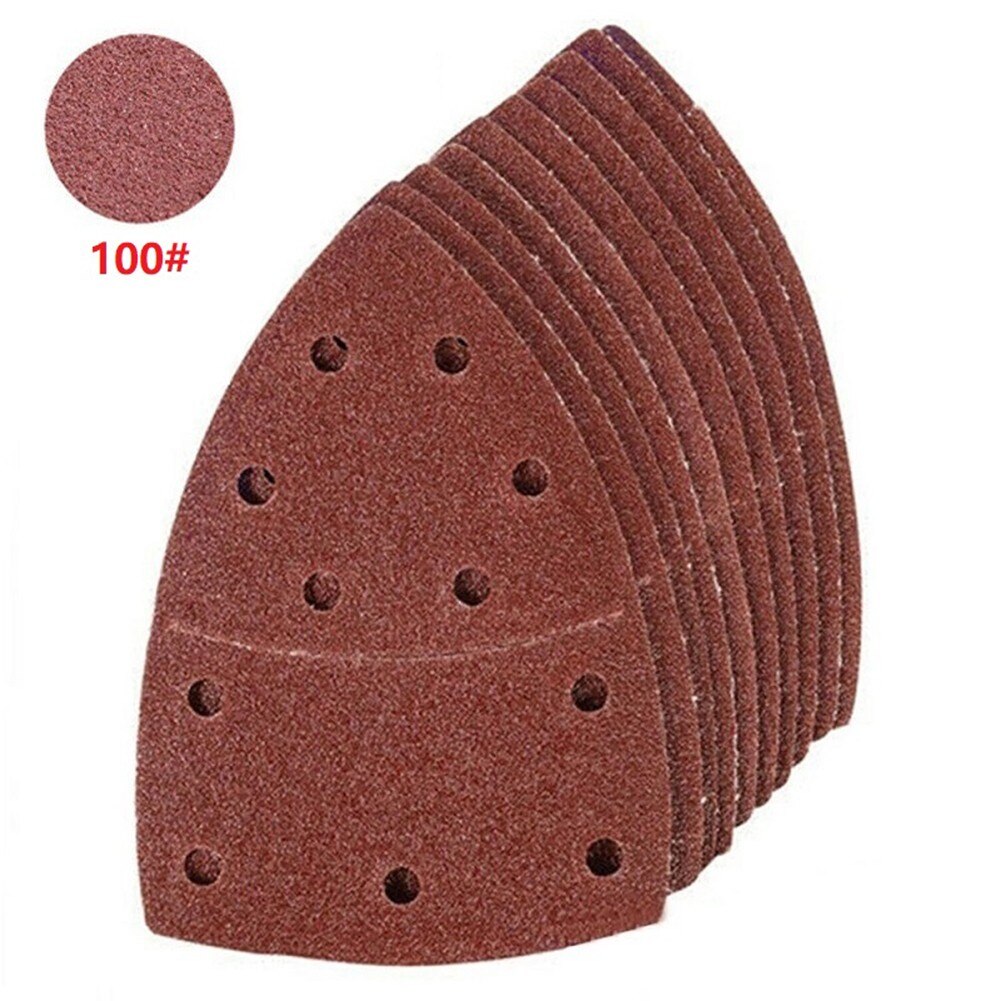 10pcs Selfadhesive Sandpaper Triangle Sanding Sheets 11 Holes Abrasive Tools 40-2000Grit For Bosch PSM 160A Metabo FMS200 Sander