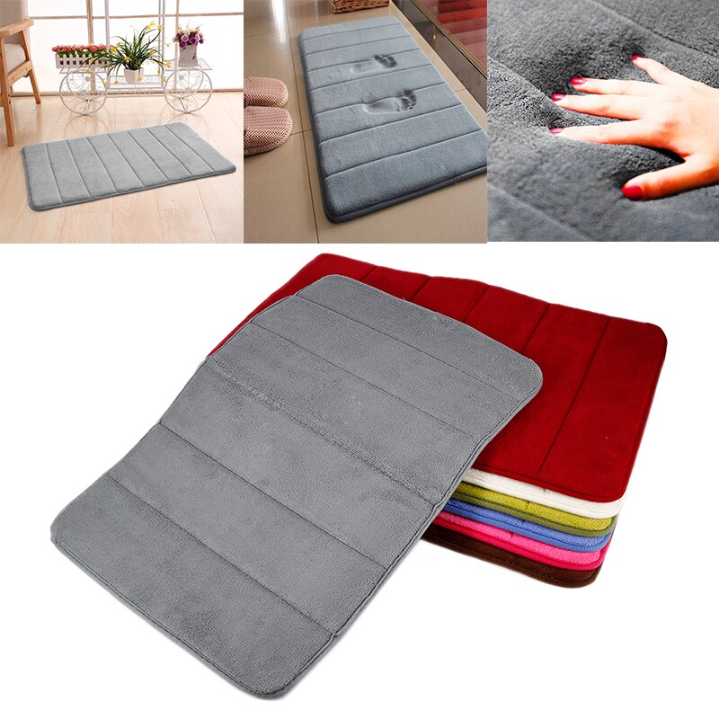 40*60cm Bath Mat Bathroom Carpet Water Absorption Rug Shaggy Memory Foam Bathroom Mat Set kitchen Door Floor