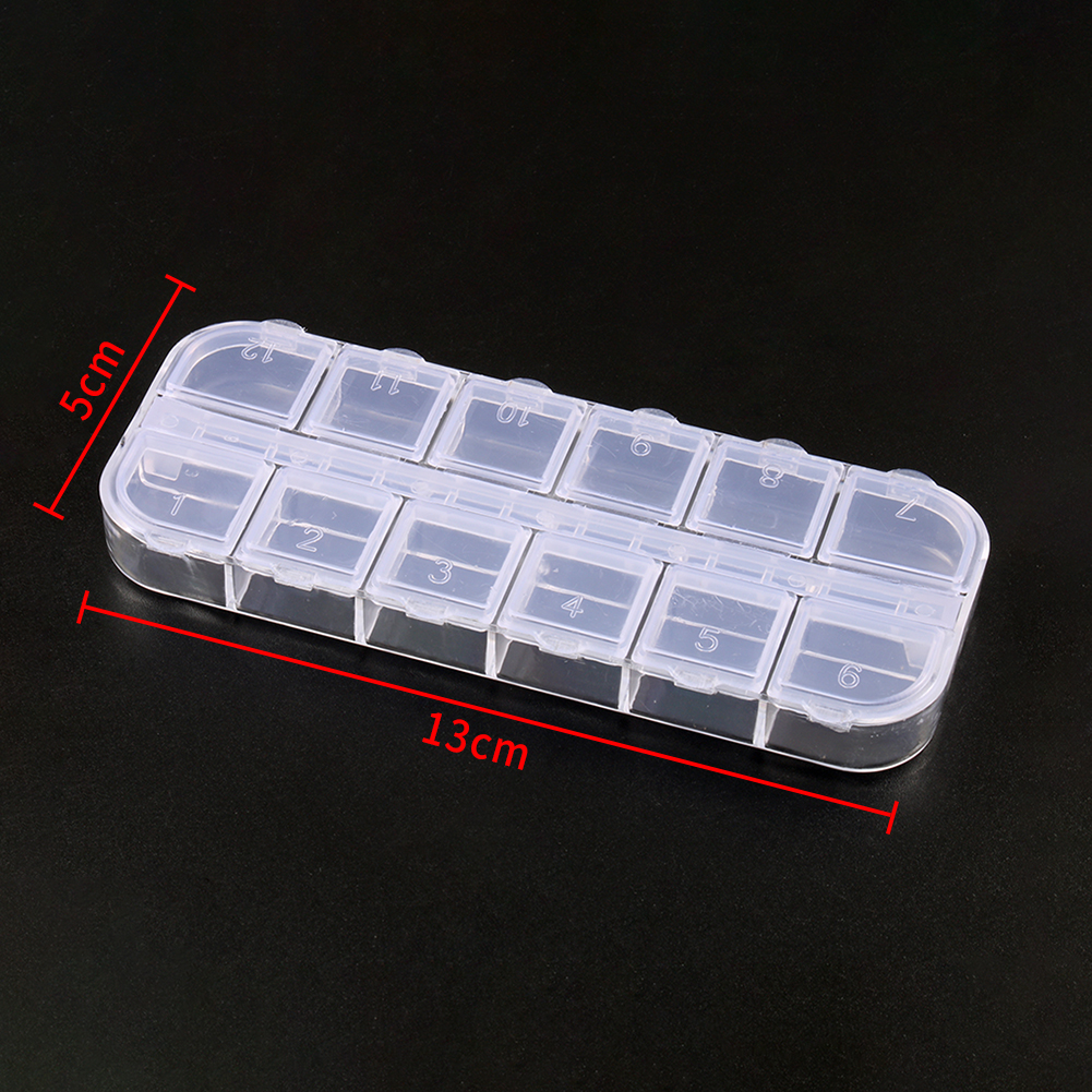 Caja de plástico para guardar joyas, abalorios, pendientes, contenedor de joyería, rombo transparente, cuadrado, redondo, accesorios,: 5x13cm