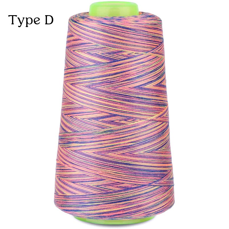 Nonvor 3000 Yards Rainbow Sewing Thread Multifunctional Polyester Sewing Thread for Regular Sewing Quilting Overlock Embroidery: Type D