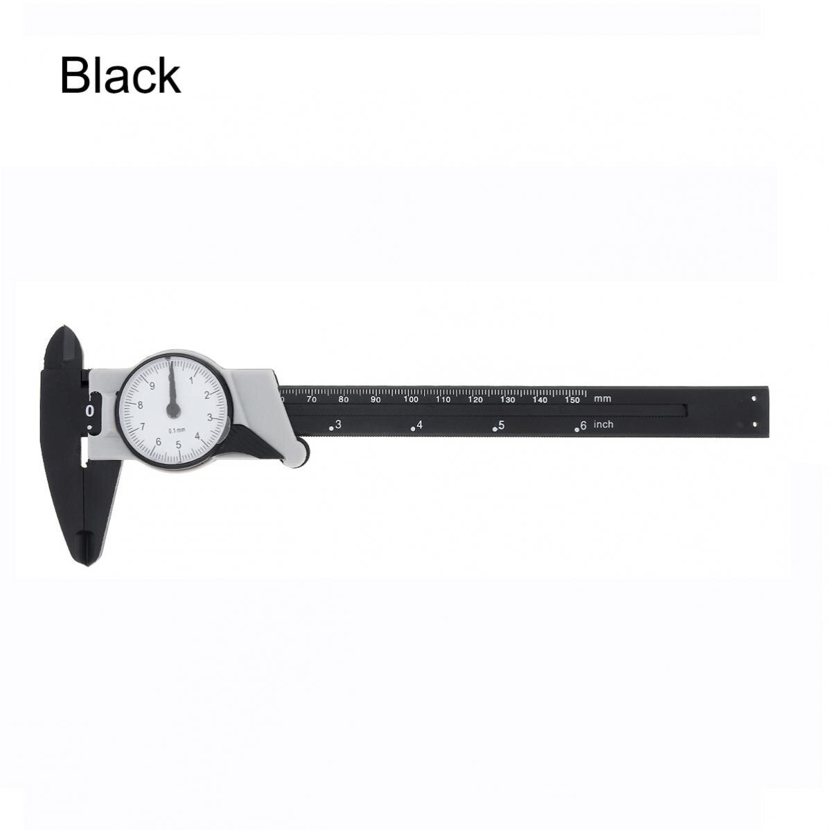 150mm Dial Caliper Vernier Caliper with Dial Indicator Stainless/Carbon Steel Gauge Measuring Tool Micrometer: Black