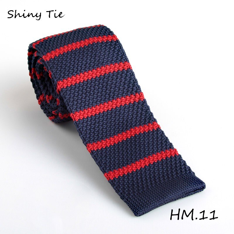 Strikkede slips strik fritid stribede slips strikke uld hals slips 100%  mærke kommercielle mænd slips: 11