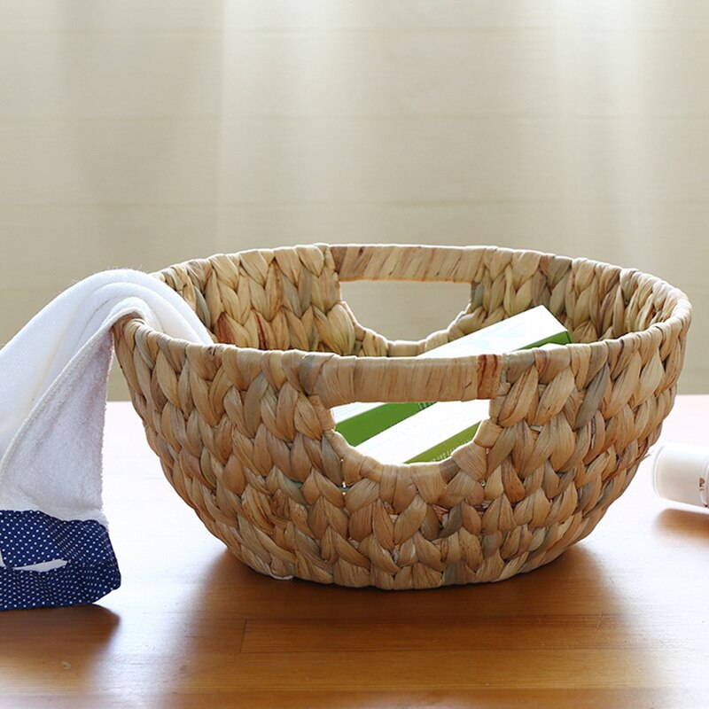 Cesta de almacenamiento de fruta con disco tejido de paja Natural, bandeja para snacks, semillas de melón, mesa, canasta de frutas, bandeja de almacenamiento de escritorio