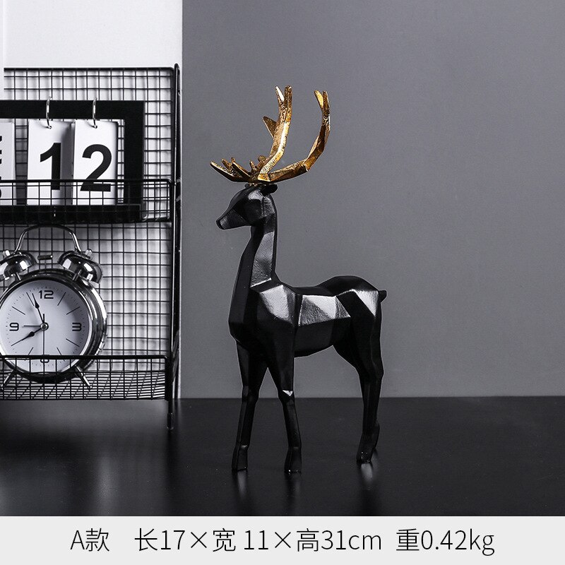 Statue Deers Sculpture Resin Reindeer Decoration Nordic Home Decor