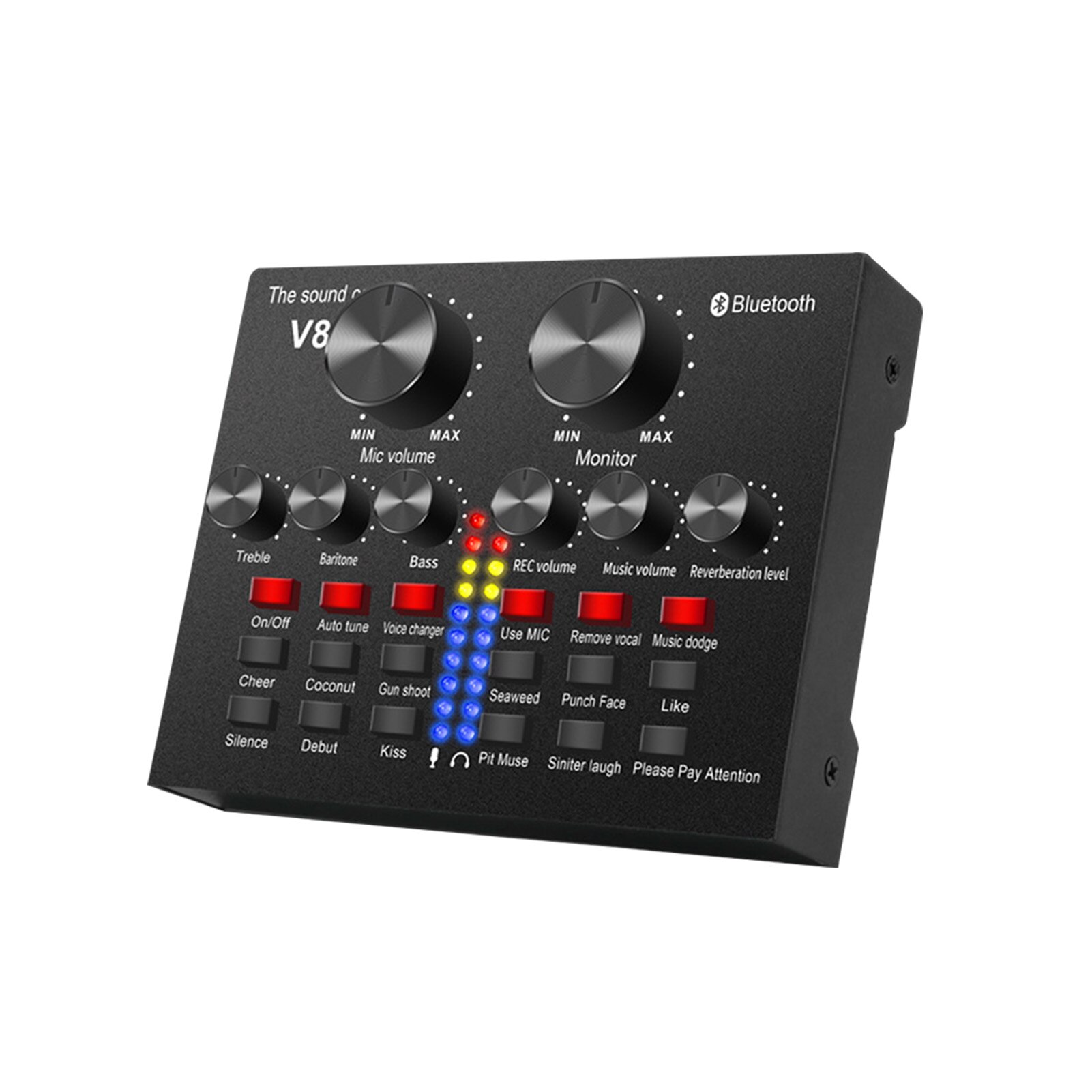 Computer External Sound Card Voice Mixer Wireless Noise Reduction Live Multiple Effects Sound Card Bluetooth-compatible 5.0: Default Title