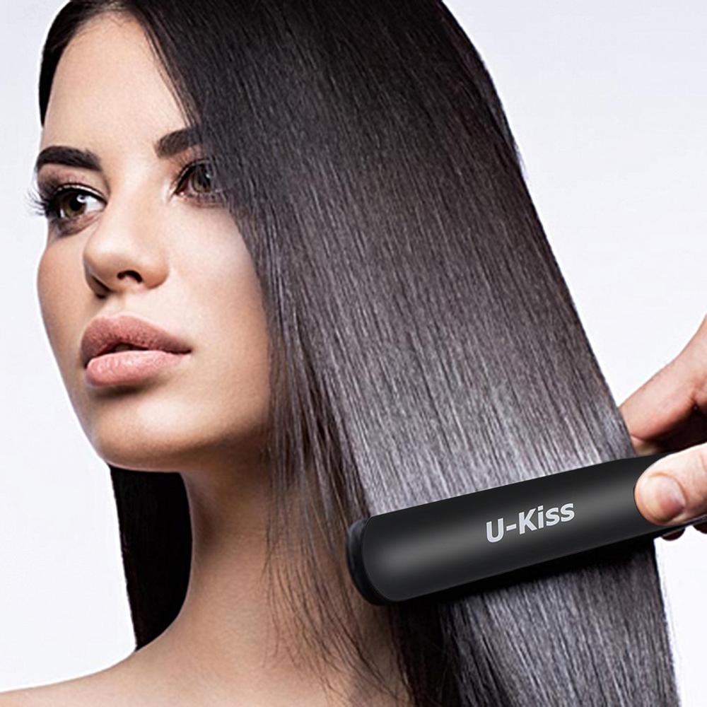 Profession Hair Straightener Ultra Thin Digital LCD Display Touch Screen Titanium Plate Swivel Cable Straightening Curling Tools