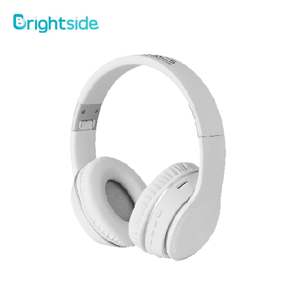 Brightside Wireless Headphones Bluetooth Headset Foldable Earphone Deep Bass Headphones With Mic TF Card For Ipad Mobile Phone: white