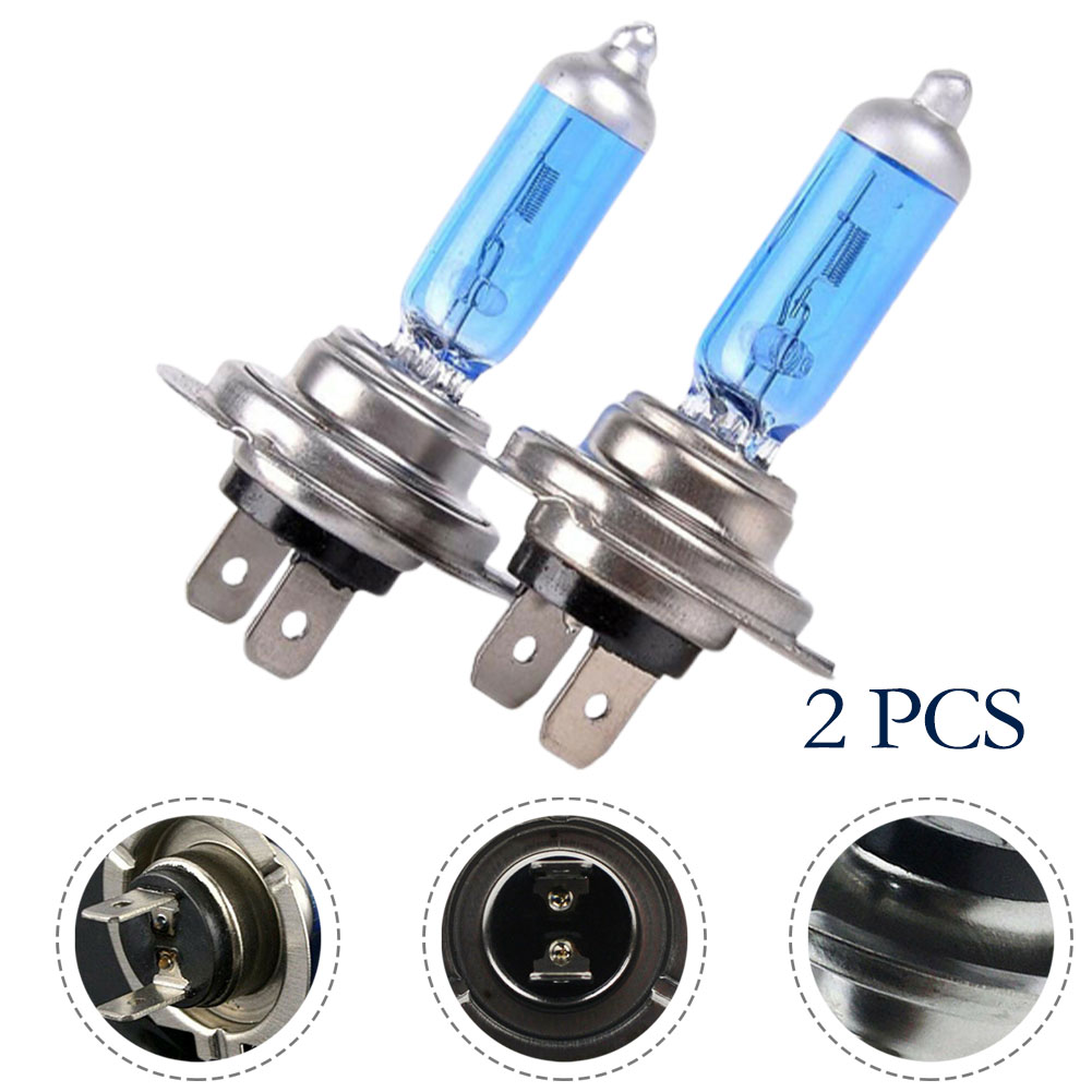 Bombilla halógena H7 para coche, faro de luz blanca de 55W, 12V, 6000K, tubo de cristal de cuarzo, superbrillante, 2 piezas