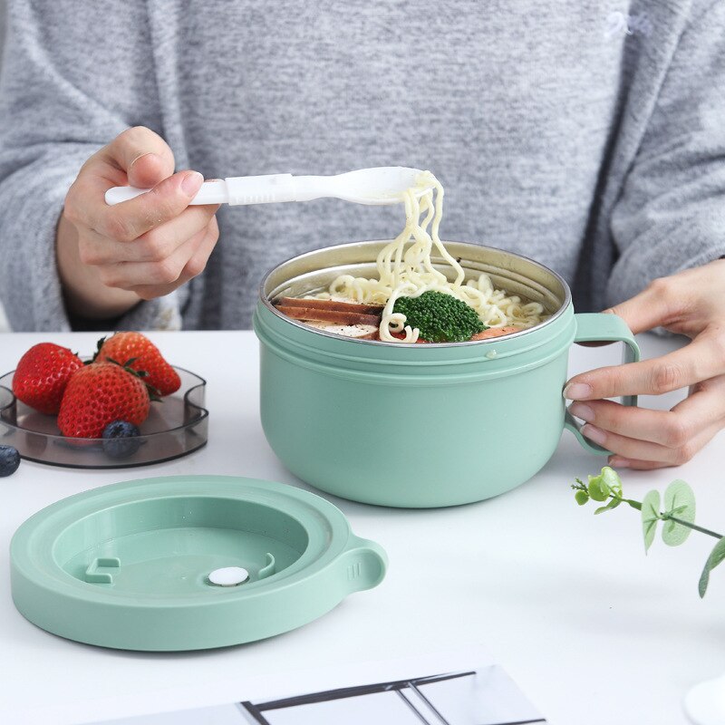 Instant Noodle Bowl Lunch Box 850ML Stainless Steel Keep Warm Insulation Tableware Students School Thermal Lunch Boxes Container