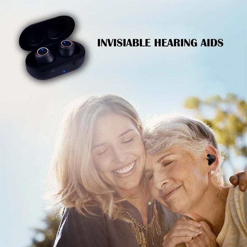 1pair Bluetooth Mini Rechargeable Invisible CIC Hearing Aid Invisible Hearing Aids Assistant Adjustable Tone Sound Amplifier