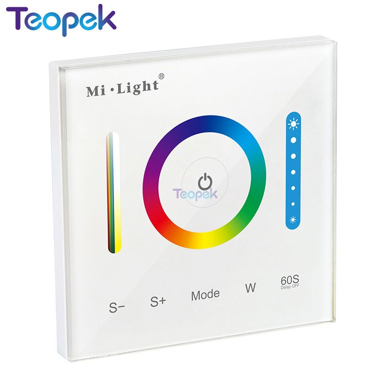 Miboxer smart led touch panel controller  p1 p2 p3 til rgb rgbw rgb+cct / dobbelt hvid / enkelt farve led belysning  dc12-24v 15a: P3 rgbw
