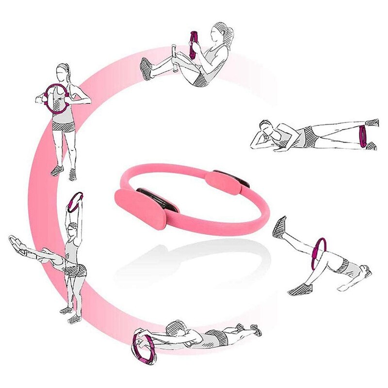 Pilates Ring Fitness Magische Pilates Cirkel Home Gym Pak Toning Dijen Abs En Benen Voor Body Toning & Yoga Training, roze