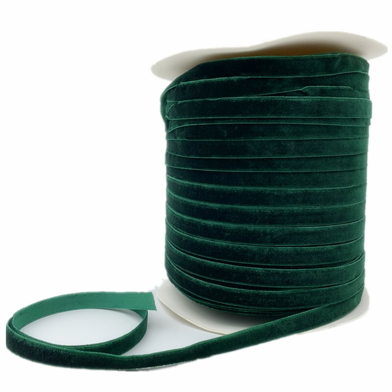6/10/15/20/25/38mm dybgrøn fløjlbånd håndlavet bryllupsfest dekorationsbånd til indpakning af diy hår bue: 25mm 5 yards