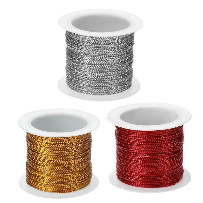 Polyester Fiber Koord Discussie String Diy Touw Bead Tag Voor Ketting Armband Maken Kleding Decoratie Goud/Zilver/Rood kleur
