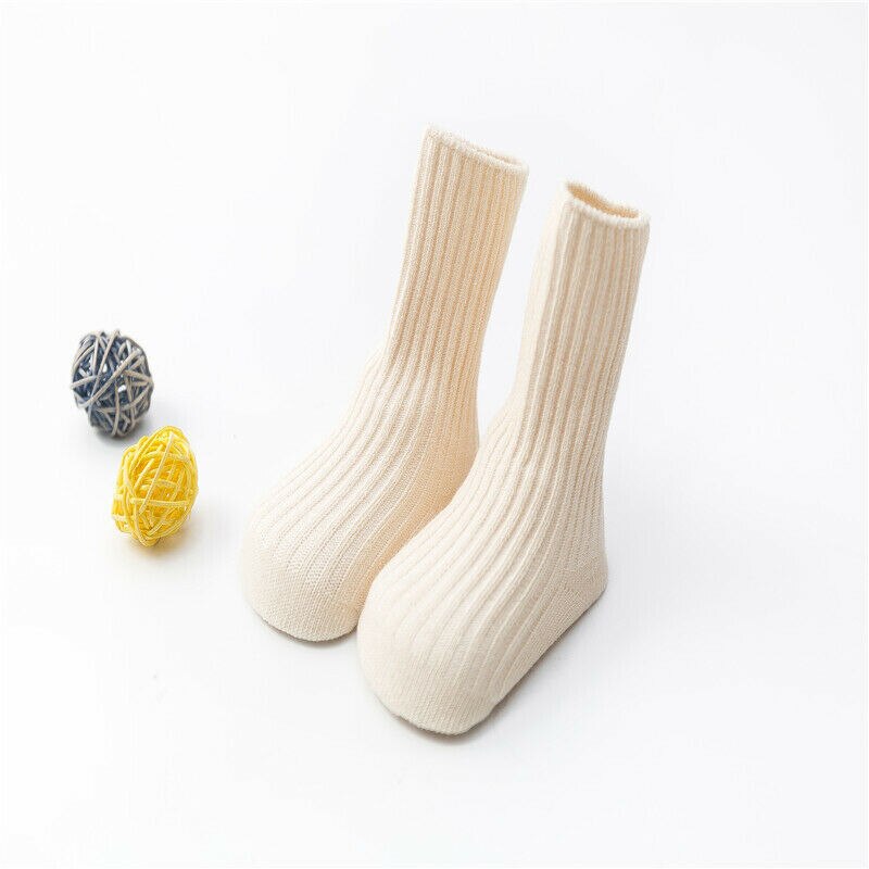 0-4T Solid Anti-slip Baby Boy Girl Cotton Socks NewBorn Infant Toddler Casual Soft Ankle Sock: Beige / 2 to 4Years