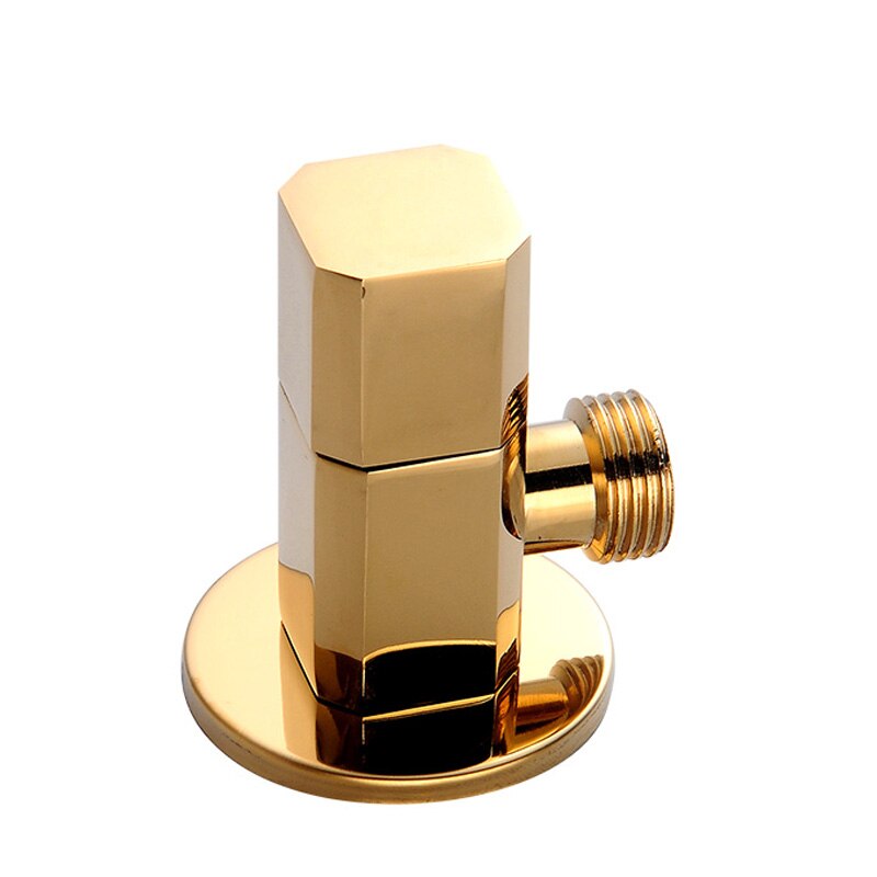 MTTUZK Solid Brass Angle Valve Golden Water Stop Valve G1/2&quot; Rose Gold Filling Valves Black and Cold Water Inlet Valve