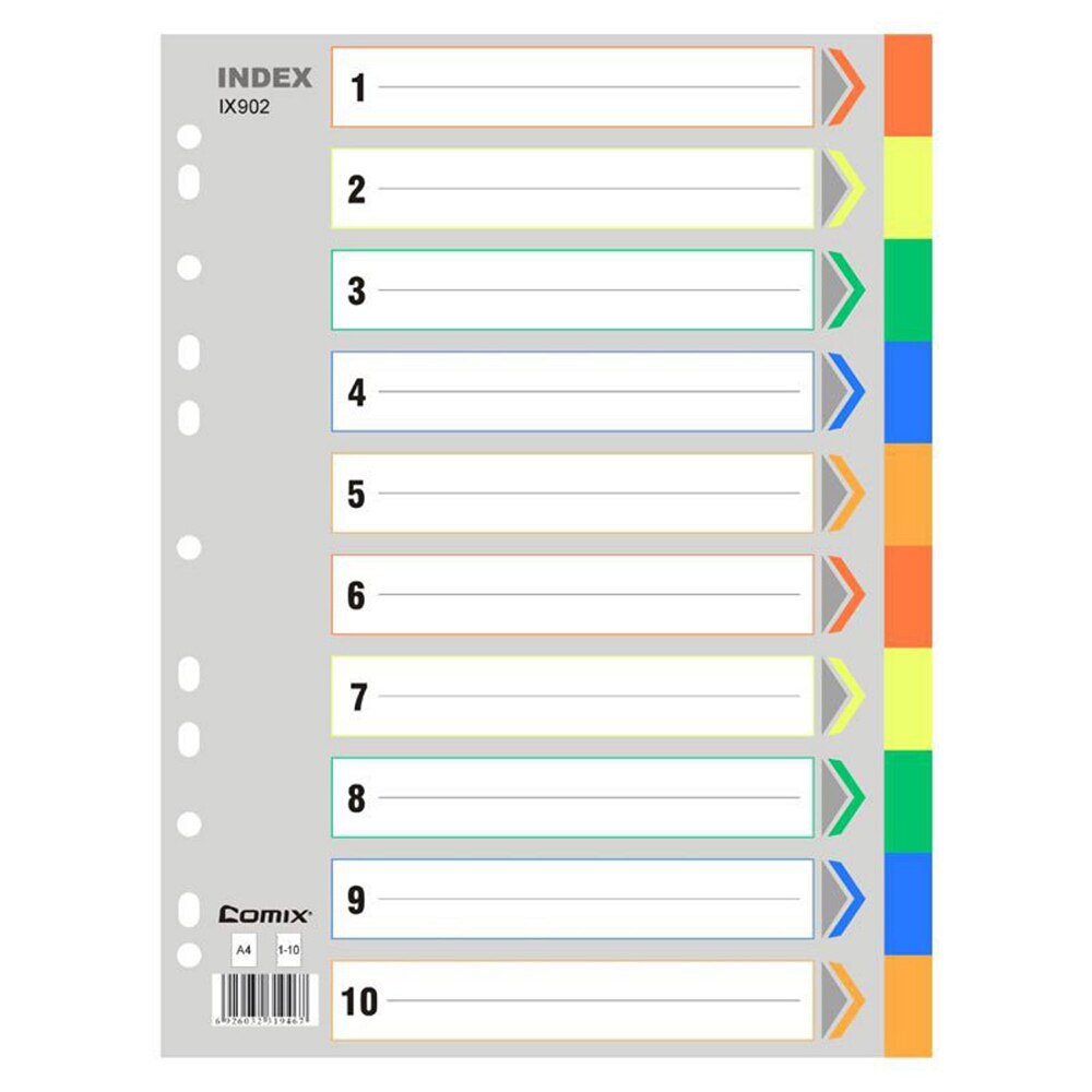 Index Sheets Premium File Dividers School Supplies A4 File Dividers Set A4 Subject Dividers Punched Colour Tabs