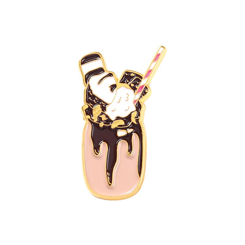 Fudge Sundae Enamel Pins Shortbread Biscuits Brooches Food Badges Collar Backpack Decoration for Kids Girl Boy: style 3