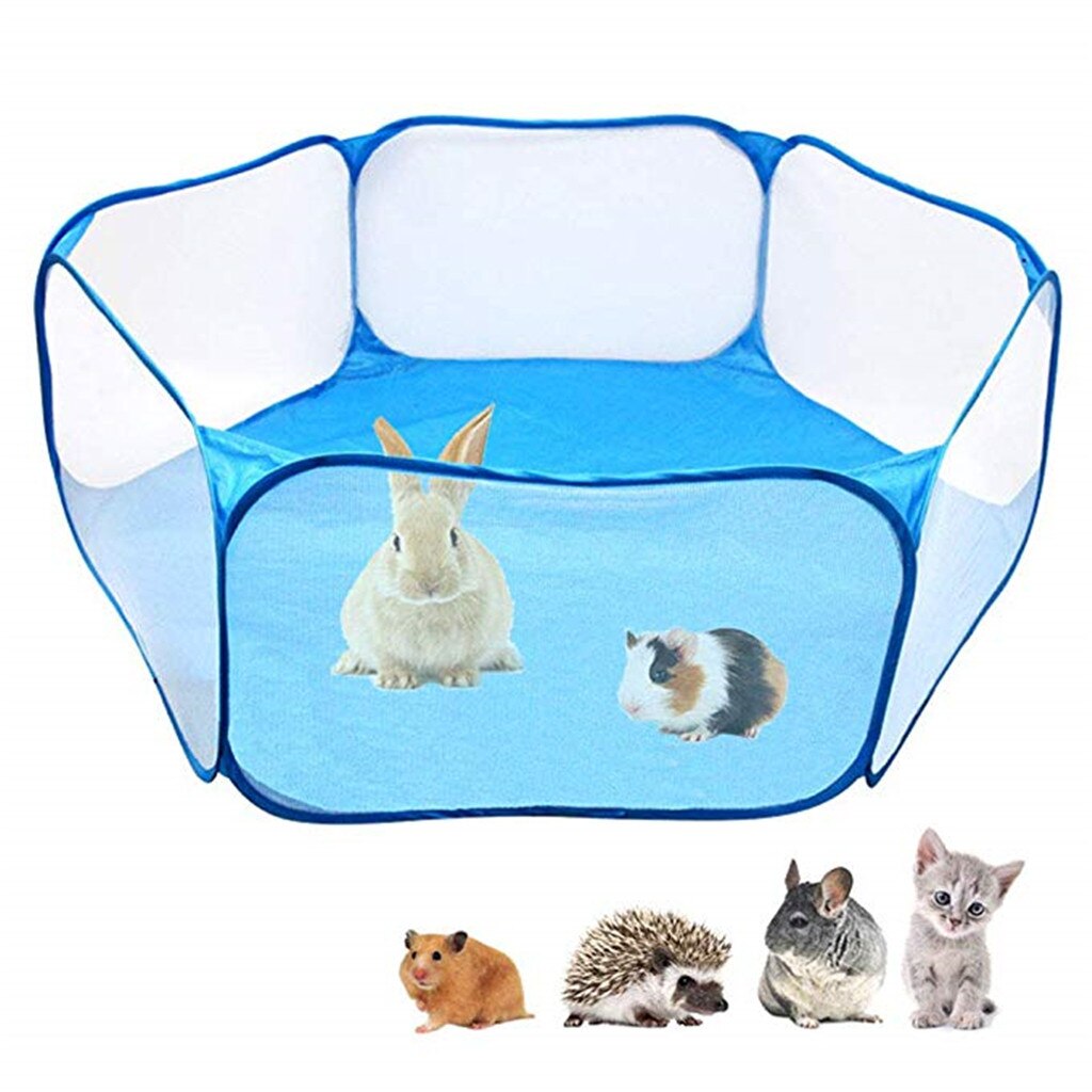 Breathable and Transparent Pet Playpen Outdoor Indoor Exercise Portable Fenc uitable Guinea Pig Hamster Chinchillas Hedgehog