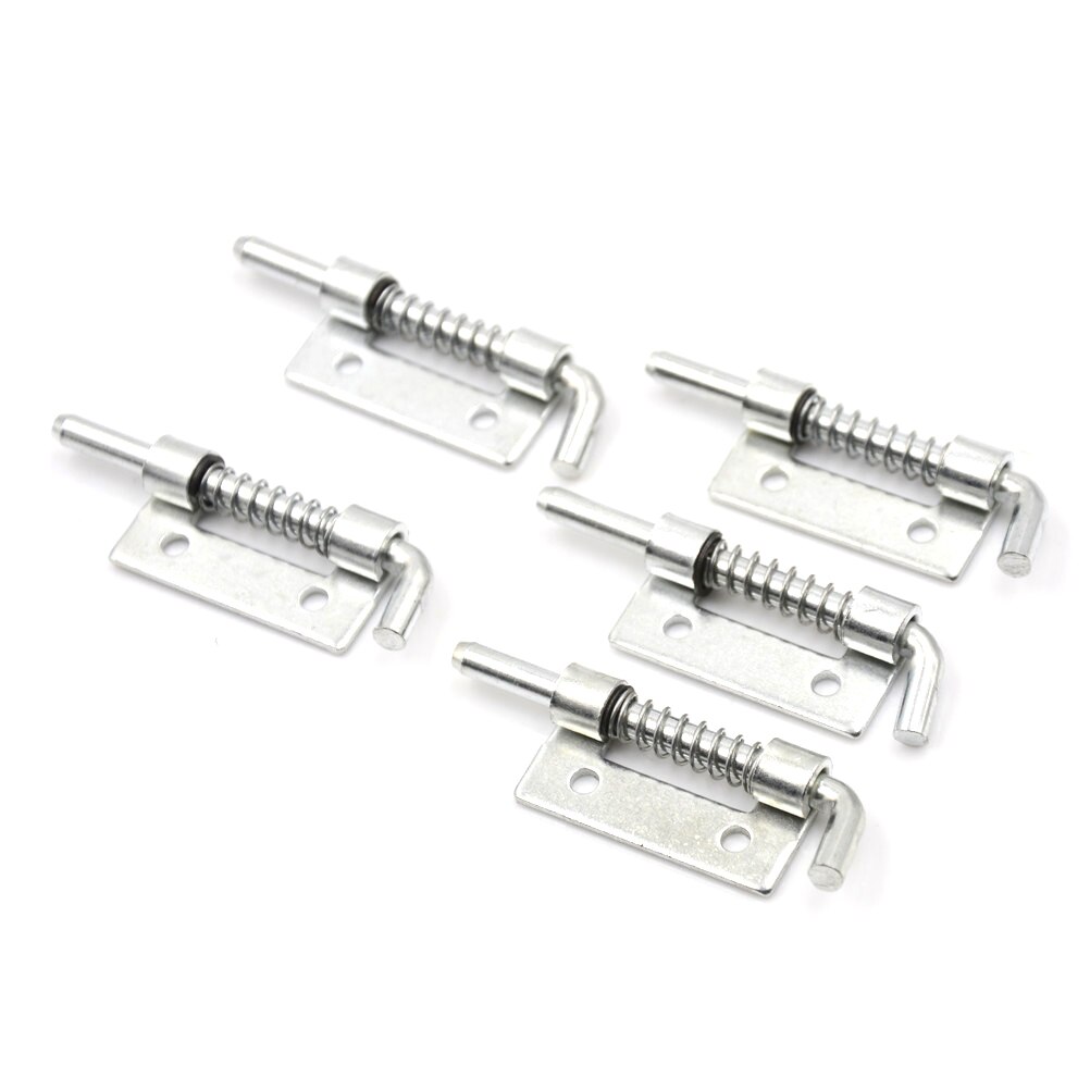 5 stk fjederbelastet metal sikkerhedsspærre boltlås sølvfarvet fjederlåse dørkabinet hængsler hardware 5.3 x 1.7cm