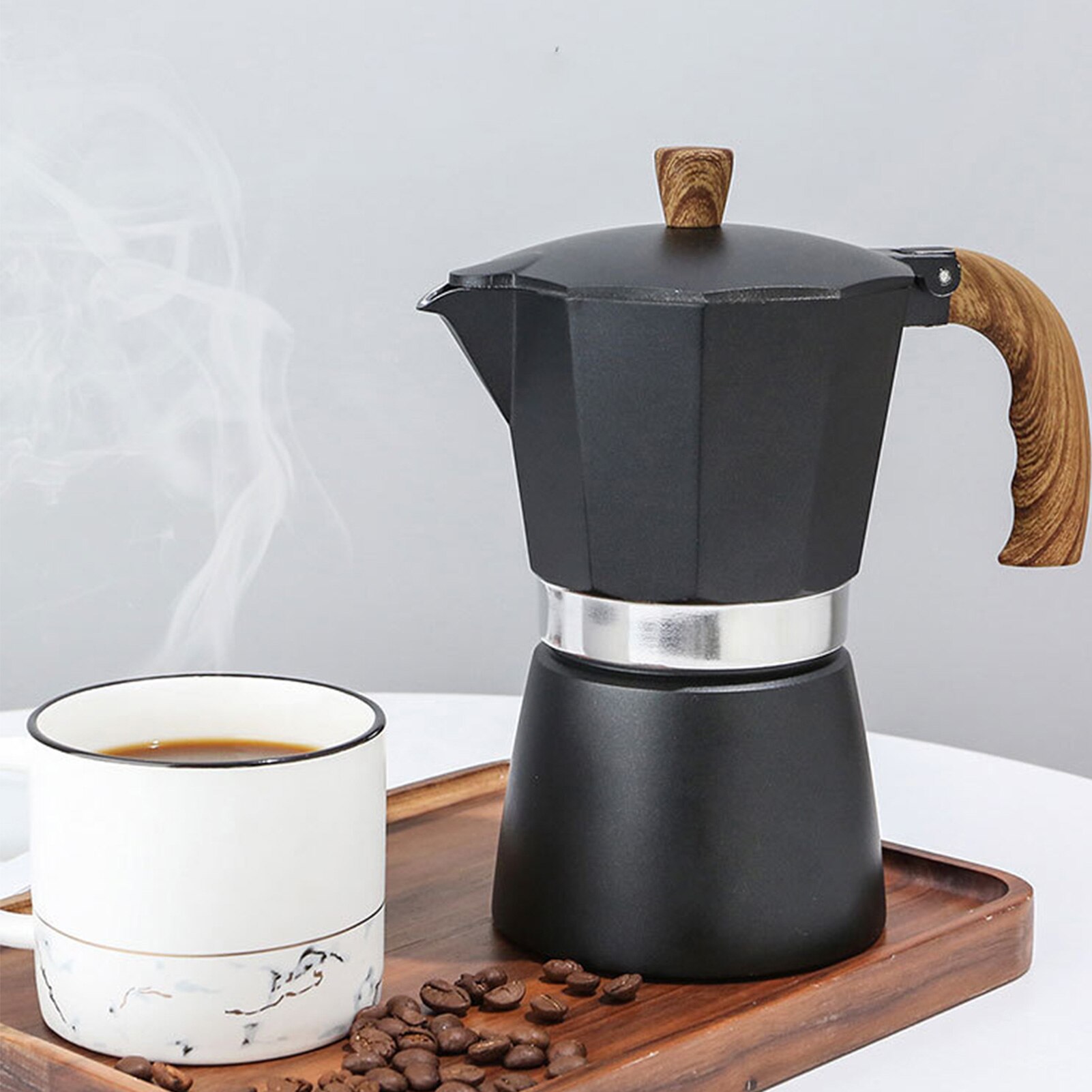 1PCs Coffee Maker Pot Aluminum Mocha Espresso Pot Coffee Kettle Cafetera Espresso Coffee Stovetop Coffee Maker Tools