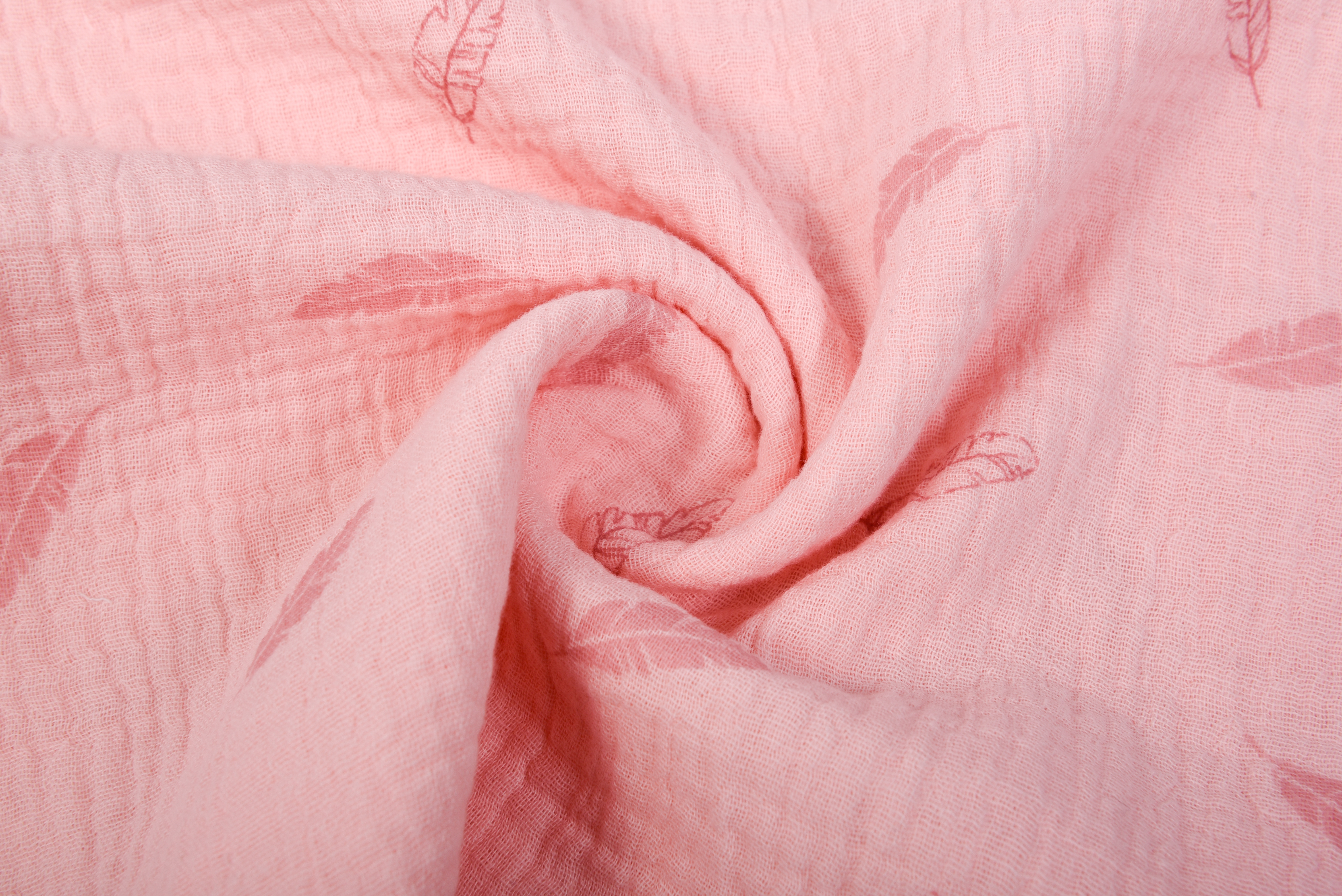 Double Cotton Gauze Muslin Printed Fabric Diy Double Gauze Fabric For Baby 100% Cotton Fabric Cotton Muslin Double Fabric: 50cm / rose pink