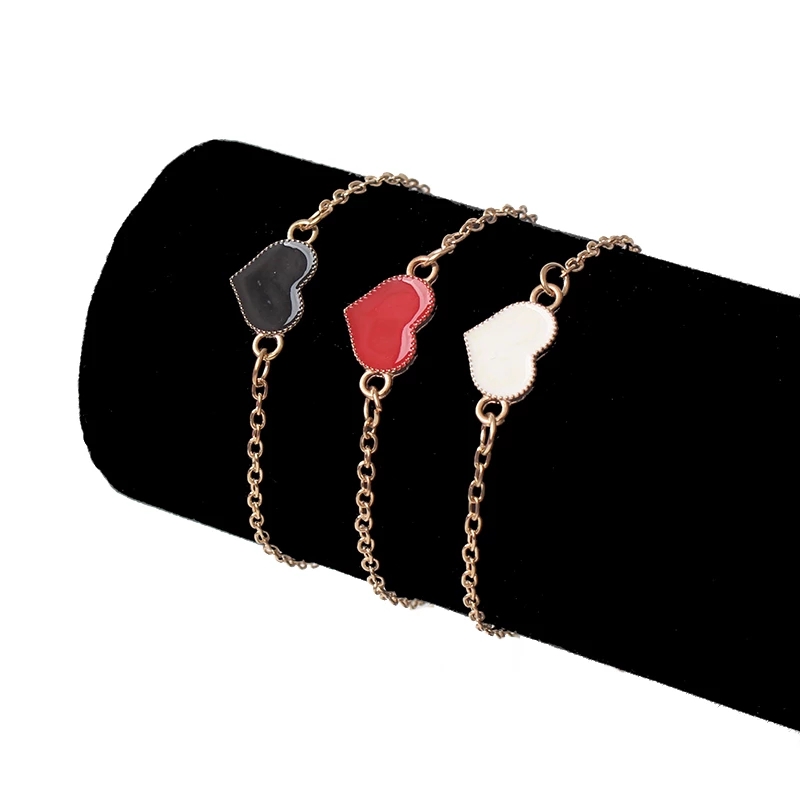 Koreaanse Hartvorm Charms Armbanden voor Vrouwen Mode Emaille Olie Liefde Perzik Armband en Armbanden Sieraden Feest Bruiloft