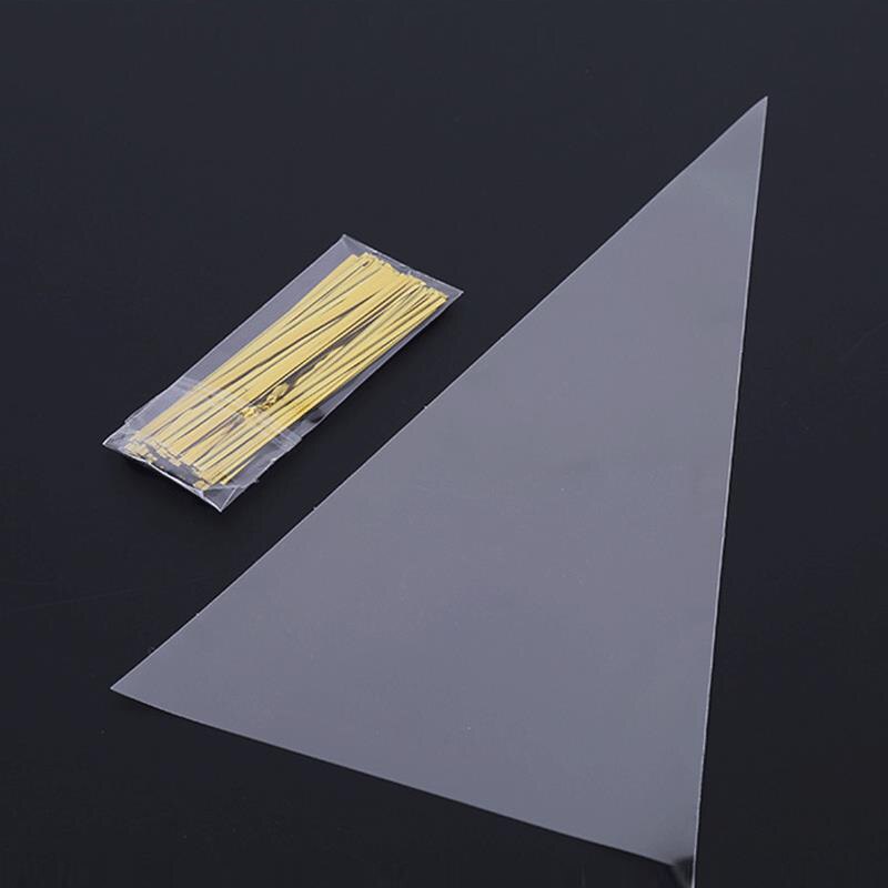 Products In Stock Transparent Triangle Bag Candy Ice Cream Cone Chocolate Popcorn Packaging Festival Party Food Baking
