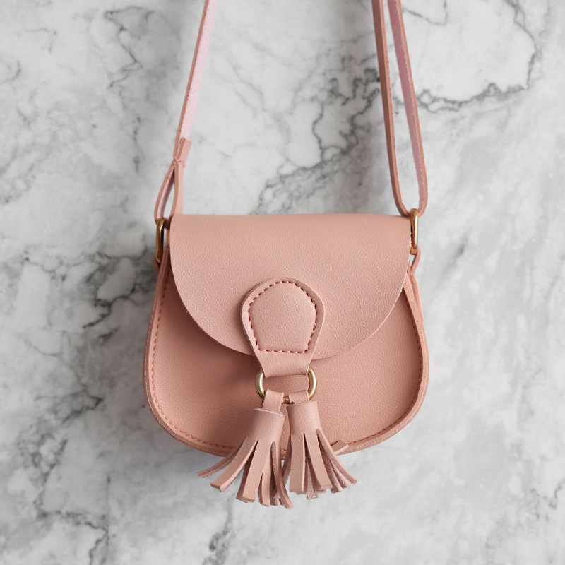 Nuovi bambini bambini ragazze borsa a tracolla piccola borsa a tracolla in pelle PU dolce borse a tracolla borse: light pink